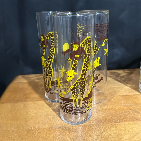 Set of three federal glass mid century monkey and draft glass cups - Picture 1 of 2